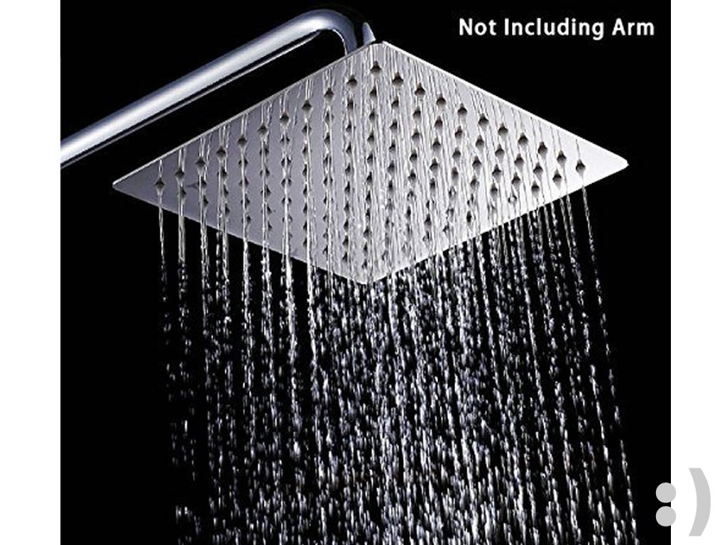 New Yodel 12 Solid Square Ultra Thin Stainless Steel Rain Shower Prev