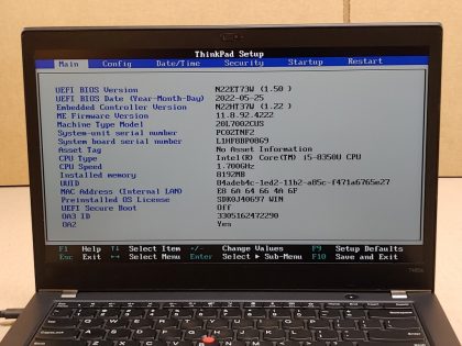 No SSD Storage only the Lenovo Laptop as shown in the images. A supervisor password is installed and we do not know the password but you can access the bios with pressing enter but are limited to functionality in the bios. For your help