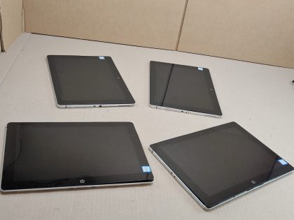 4 HP Elite X2 1012 G1 Tablets being sold as-is. Tablets will have the following issues: Swollen Battery or No battery