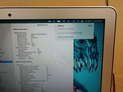 we have added actual images to this listing of the Apple MacBook Air you would receive. Clean install of 12.6 (Monterey) Operating system. May have some minor scratches/dents/scuffs. OSX Default Password: 123456. [ What is included: Apple MacBook Air + Power Cord + 30-Day Warranty Included ]Item Specifics: MPN : BTO/CTOUPC : N/ABrand : AppleProduct Family : MacBook AirRelease Year : Early 2015Screen Size : 13-inchProcessor Type : Intel Core i7Processor Speed : 2.2GHz Dual-CoreMemory : 8GB 1600MHz DDR3Storage : 510GB Flash SSDOperating System : 12.6 OS X MontereyColor : SilverType : Laptop - 4