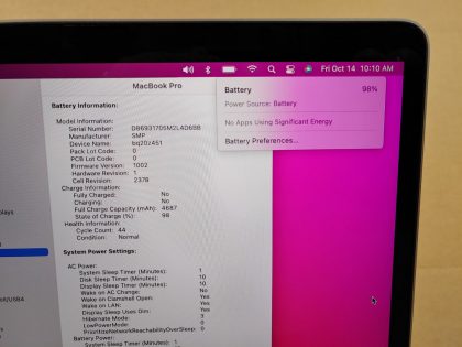 we have added actual images to this listing of the Apple MacBook Pro you would receive. Clean install of 12.6 (Monterey) Operating system. May have some minor scratches/dents/scuffs. OSX Default Password: 123456. [ What is included: Apple MacBook Pro + Power Cord + 30-Day Warranty Included ]Item Specifics: MPN : MUHN2LL/AUPC : N/ABrand : AppleProduct Family : MacBook ProRelease Year : 2019Screen Size : 13-inchProcessor Type : Intel Core i5Processor Speed : 1.4GHz Quad-CoreMemory : 8GB 2133MHz LPDDR3Storage : 128GB Flash SSDOperating System : 12.6 OS X MontereyColor : Space GrayType : Laptop - 4