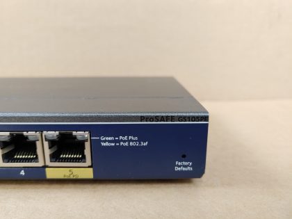 Great Condition! Tested and Pulled from a working environment!Item Specifics: MPN : GS105PEUPC : N/AType : Network SwitchBrand : NETGEARModel : ProSAFE Plus (GS105PE)Network Connectivity : Wired-Ethernet (RJ-45)Number of LAN Ports : 5Ethernet Technology : Gigabit Ethernet (1000-Mbit/s) - 3