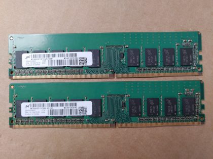 Lot of 2 Sticks -- Excellent Condition! Tested and Pulled from a working environment! **NOT DESKTOP MEMORY**Item Specifics: MPN : MTA9ASF1G72AZ-2G3B1UPC : N/AType : Server MemoryBrand : Micron - 3