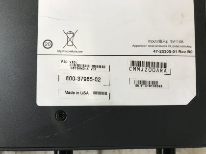 NO ANTENNAS OR POWER ADAPTER INCLUDED!!!!Item Specifics: MPN : C819HWD-AUPC : N/ABrand : CiscoModel : C819HWD-AType : Router - 8