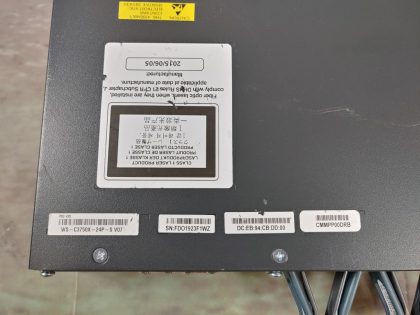 Good Condition! Tested and Pulled from a working environment! There is a few minor cosmetic scratches and scuffs from normal use. **NO POWER CORD INCLUDED**Item Specifics: MPN : WS-C3750X-24P-S V07UPC : N/AType : Network SwitchForm Factor : Rack-MountableBrand : CiscoModel : WS-C3750X-24P-S V07Network Management Type : Fully ManagedNumber of LAN Ports : 24 - 9