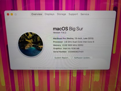 we have added actual images to this listing of the Apple Macbook Pro you would receive. Clean install of 11.6.2 (Big Sur) Operating system. May have some minor scratches/dents/scuffs. OSX Default Password: 123456. [ What is included: Apple Macbook Pro + Power Cord + 30-Day Warranty Included ]