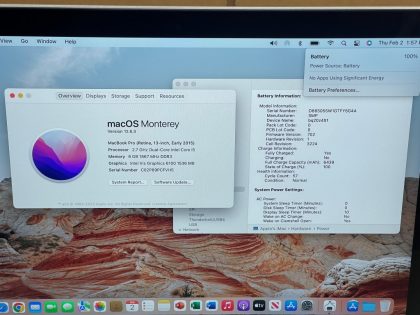 Macbook pro powers and works normally.Operating system has been refreshed to a clean state. Operating System Password: 123456. Power cord included as shown in the images.Item Specifics: MPN : MF839LL/AUPC : NABrand : AppleProduct Family : Macbook ProRelease Year : 2015Screen Size : 13 inProcessor Type : Intel Core i7Processor Speed : 2.70 GhzMemory : 8 GBStorage : 256 GBOperating System : Monterey (12.6)Type : LaptopStorage Type : SSD (Solid State Drive) - 7