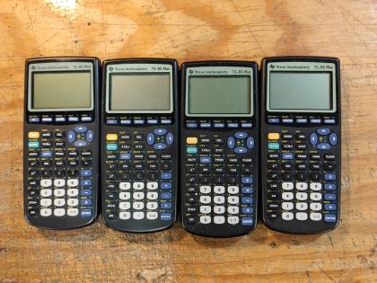 4 x TI-83 Plus Graphing Calculators. Not tested. Was working when received. What is included: Items exactly as pictured.Item Specifics: MPN : Does Not ApplyUPC : Does Not ApplyType : CalculatorBrand : Texas InstrumentsModel : TI-83 PlusSize : Handheld - 1