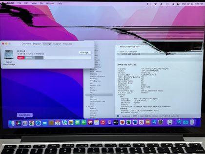 Tested working but the LCD is cracked. Monterey (12.6) operating system installed. No power cord included. Battery holds a charge and shows normal.Item Specifics: MPN : mf839ll/aUPC : NABrand : AppleProduct Family : Macbook ProRelease Year : 2015Screen Size : 13 inProcessor Type : Intel Core i5Processor Speed : 2.70 GhzMemory : 8 GBStorage : 128 GBOperating System : Monterey (12.6)Storage Type : SSD (Solid State Drive)Type : Laptop - 9