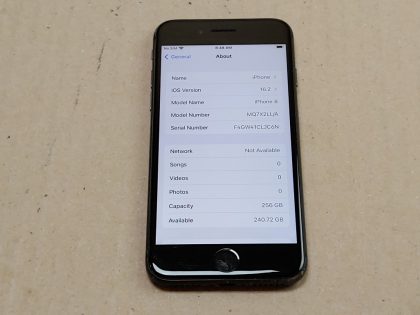 Phone reset to the latest operating system supported (16.2). What is included: Phone only. No cables or power brick.Item Specifics: MPN : MQ7X2LL/AUPC : NABrand : AppleModel : iPhone 8Network : UnlockedOperating System : iOSStorage Capacity : 256 GBColor : Space GrayType : Phone - 7