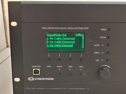 Pulled from a working enviornment. No cables only unit as picturedItem Specifics: MPN : CRESTRON DM-MD8x8UPC : NABrand : CRESTRONModel : DM-MD8x8Type : Media Switcher - 3