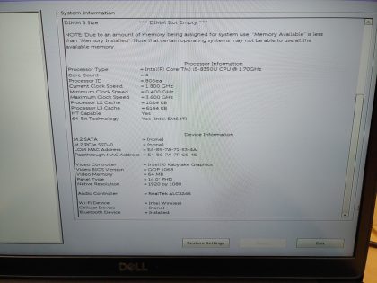 we have added actual images to this listing of the Dell Latitude you would receive.Item Specifics: MPN : Latitude 7490UPC : N/AType : LaptopBrand : DellProduct Line : LatitudeModel : Latitude 7490Operating System : N/AScreen Size : 14-inch FHDProcessor Type : Intel Core i5-8350U 8th GenProcessor Speed : 1.70GHzMemory : 16GB (Single Stick)Hard Drive Capacity : N/A - 3