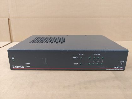 Good condition! Tested and pulled from a working environment! There is some minor scratches and scuffs from normal use. **POWERCORD INCLUDED**Item Specifics: MPN : HDMI DA4UPC : N/ABrand : ExtronModel : HDMI DA4Type : Distribution Amplifier - 2