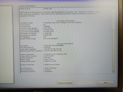 **NO BATTERY / NO OS** Laptop is in excellent physical condition! Boots to the BIOs. Screen is in great condition! **NO POWER ADAPTER INCLUDED**  For your help