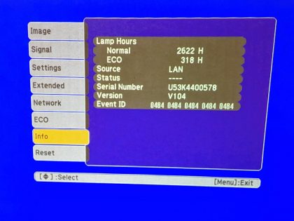 HDMI StandardLamp Hours : 2622HColor : WhiteContrast Ratio : 10000:1Image Brightness : 3500 ANSI LumensType : Projector - 3