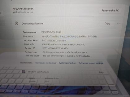 we have added actual images to this listing of the HP Pavilion you would receive. Clean install of Windows 11 Pro Operating system. May have some minor scratches/dents/scuffs. [ What is included: HP Pavilion + Power Adapter + 30-Day Warranty Included ]Item Specifics: MPN : Pavilion 15-au091nrUPC : N/AType : LaptopBrand : HPProduct Line : PavilionModel : Pavilion 15-au091nrOperating System : Windows 11 ProScreen Size : 15.6-inch TouchscreenProcessor Type : Intel Core i5-6200U 6th GenProcessor Speed : 2.30GHz / 2.40GHzGraphics Processing Type : Intel(R) HD Graphics 520Memory : 6GBHard Drive Capacity : 160GB 2.5" SSD - 2