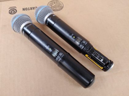 LOT of 2 - Tested and pulled from a working environment. One microphone is missing the "Cap Cover" and the other microphones Cap Cover is cracking apart at the threads (View image 3).  One microphone has a cosmetic scuff next to the sync spot (View image 7). What's shown in the pictures is what youll receive. **NO AA BATTERYS INCLUDED** Item Specifics: MPN : BETA 58AUPC : N/ABrand : SHUREType : Wireless MicrophoneModel : BETA 58A SLX2Connectivity : WirelessMicrophone Form Factor : Handheld - 1