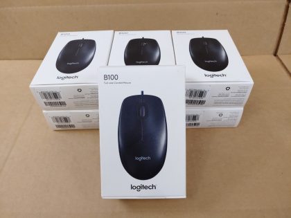 LOT OF 7 -- BRAND NEW SEALED! Item Specifics: MPN : Logitech B100UPC : N/AType : USB MouseTracking Method : OpticalConnectivity : Wired (USB)Color : BlackBrand : LogitechModel : Logitech B100Features : Ergonomic