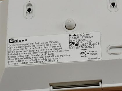 Not in boxItem Specifics: MPN : QS1431-840UPC : N/ABrand : QolsysModel : QS1431-840Type : Glass Break Detector - 1