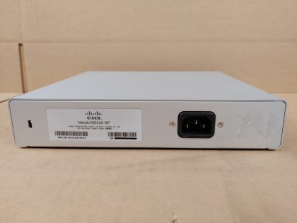 Good condition! Tested and pulled from a working environment! Little bit of adheisive residue  **NO POWER ADAPTER INCLUDED**Item Specifics: MPN : MS220-8PUPC : N/AType : Ethernet SwitchBrand : Cisco MerakiModel : MS220-8PNetwork Management Type : Fully ManagedNumber of LAN Ports : 8 - 4