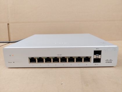 Good condition! Tested and pulled from a working environment! Little bit of adheisive residue  **NO POWER ADAPTER INCLUDED**Item Specifics: MPN : MS220-8PUPC : N/AType : Ethernet SwitchBrand : Cisco MerakiModel : MS220-8PNetwork Management Type : Fully ManagedNumber of LAN Ports : 8 - 1