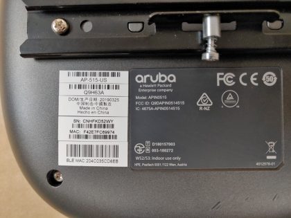 Good condition! Tested and Pulled from a working environment! May have a minor cosmetic scratch/scuff from normal use. Whats shown in the pictures is what youll receive. **NO POWER ADAPTER INCLUDED**Item Specifics: MPN : Q9H63AUPC : N/ABrand : ArubaModel : Q9H63A / AP-515Type : Access Point - 8