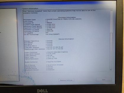 **BROKEN HINGES/ CRACKED SCREEN/NO HDD/ NO OS/ NO HDD CADDY OR CABLE** The lid is seperating from the broken hinges. May have a few minor cosmetic scratches/scuffs. Boots to the BIOs. **NO POWER ADAPTER INCLUDED**  For your help