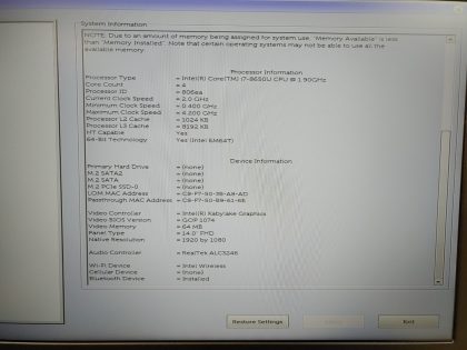 **NO HDD/ NO CADDY or CABLE/NO BATTERY** Boots to the BIOs. Screens in good condition! **There is a single 16GB stick