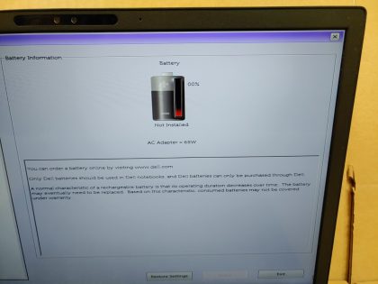 **NO POWER ADAPTER / NO BATTERY INSTALLED/ NO SSD ** There is tiny bit of wear from the keyboard in the middle of the LCD (View image 8). Hinges are a little loose from inside the hinge cover. Tested and Working as it should. Boots to the BIOs. May have a few minor cosmetic scratches/scuffs. For your help
