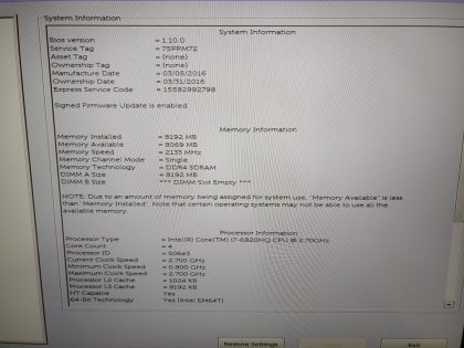 HDD Cable is inside the laptop. Screens in good condition! Tested and Working as it should. Boots to the BIOs. May have a few minor cosmetic scratches/scuffs. For your help