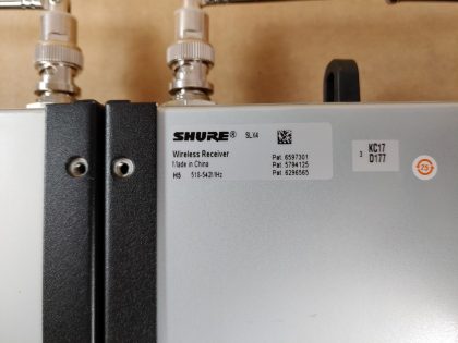 Good Condition! Tested and pulled from a working environment! May have minor cosmetic scratches/scuffs from normal use.  Whats pictured is what you'll receive! Power Adapters & Antennas INCLUDED!!Item Specifics: MPN : SLX4 H5UPC : N/ABrand : SHUREType : Microphone ReceiverModel : SLX4 H5Connectivity : WirelessMicrophone Form Factor : Microphone ReceiverFeatures : Built-in AntennaBundled Items : Power Adapters - 11