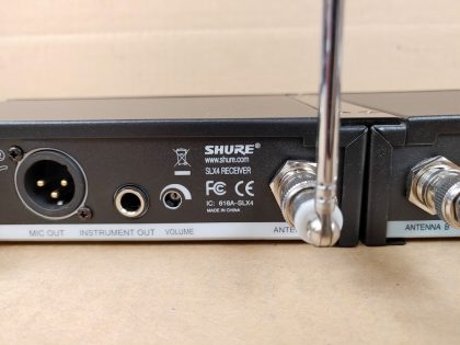 Good Condition! Tested and pulled from a working environment! May have minor cosmetic scratches/scuffs from normal use.  Whats pictured is what you'll receive! Power Adapters & Antennas INCLUDED!!Item Specifics: MPN : SLX4 H5UPC : N/ABrand : SHUREType : Microphone ReceiverModel : SLX4 H5Connectivity : WirelessMicrophone Form Factor : Microphone ReceiverFeatures : Built-in AntennaBundled Items : Power Adapters - 6