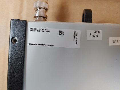 Good Condition! Tested and pulled from a working environment! May have minor cosmetic scratches/scuffs from normal use.  Whats pictured is what you'll receive! Power Adapters & Antennas INCLUDED!!Item Specifics: MPN : SLX4 H5UPC : N/ABrand : SHUREType : Microphone ReceiverModel : SLX4 H5Connectivity : WirelessMicrophone Form Factor : Microphone ReceiverFeatures : Built-in AntennaBundled Items : Power Adapters - 10