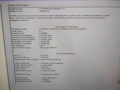 Laptop wont boot with a RAM stick in slot A