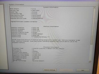 we have added actual images to this listing of the Dell Latitude you would receive. **NO POWER ADAPTER / NO SSD or HDD/ NO OS/ NO BATTERY INSTALLED**Item Specifics: MPN : Latitude 7490UPC : N/AType : LaptopBrand : DellProduct Line : LatitudeModel : Latitude 7490Operating System : N/AScreen Size : 14-inch FHDProcessor Type : Intel Core i7-8650U 8th GenProcessor Speed : 1.90GHzGraphics Processing Type : Intel(R) Kabylake GraphicsMemory : 8GBHard Drive Capacity : N/A - 4