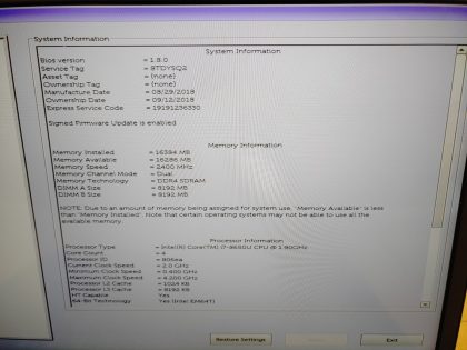 Hinges are loose from inside the hinge cover. There is a tiny spot of wear on the screen from the keyboard (View image 8). Tested and Working as it should. Boots to the BIOs. May have a few minor cosmetic scratches/scuffs. For your help