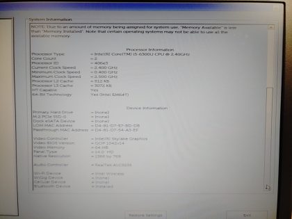 we have added actual images to this listing of the Dell Latitude you would receive. **NO POWER ADAPTER / NO BATTERY INSTALLED/ NO SSD/ NO OS ** Item Specifics: MPN : Latitude E7470UPC : N/AType : LaptopBrand : DellProduct Line : LatitudeModel : Latitude E7470Operating System : N/AScreen Size : 14-inch FHDProcessor Type : Intel Core i5-6300U 6th GenProcessor Speed : 2.40GHzGraphics Processing Type : Intel(R) Skylake GraphicsMemory : 8GBHard Drive Capacity : N/A - 5