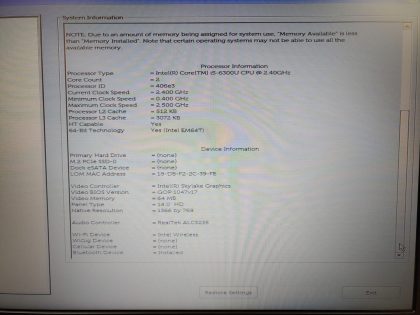 we have added actual images to this listing of the Dell Latitude you would receive.Item Specifics: MPN : Latitude E7470UPC : N/AType : LaptopBrand : DellProduct Line : LatitudeModel : Latitude E7470Operating System : N/AScreen Size : 14-inch FHDProcessor Type : Intel Core i5-6300U 6th GenProcessor Speed : 2.40GHzGraphics Processing Type : Intel(R) Skylake GraphicsMemory : 8GBHard Drive Capacity : N/A - 5