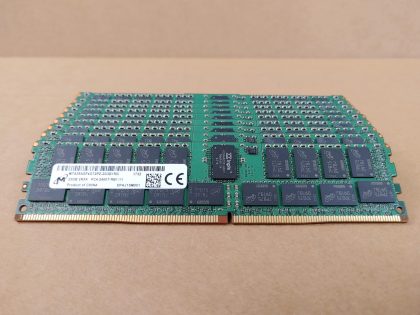LOT of 11 - Excellent condition! Tested and Pulled from a working environment!Item Specifics: MPN : MTA36ASF4G72PZ-2G3B1RGUPC : N/AType : ECC MemoryForm Factor : RDIMMBrand : MicronNumber of Pins : 288Bus Speed : PC4-2400TNumber of Modules : 11Capacity per Module : 32GBModel : MTA72ASS8G72LZ-2G3B2PGMemory Features : ECC Memory