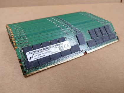 LOT of 15 - Excellent condition! Tested and Pulled from a working environment!Item Specifics: MPN : MTA36ASF4G72PZ-2G3D1QGUPC : N/AType : ECC MemoryForm Factor : DIMMBrand : MicronNumber of Pins : 288Bus Speed : 2400Number of Modules : 15Capacity per Module : 32GBModel : MTA36ASF4G72PZ-2G3D1QGMemory Features : ECC MemoryTotal Capacity : 480GB - 1