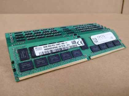 LOT of 8 - Excellent Condition! Tested and Pulled from a working environment!Item Specifics: MPN : HMA84GR7MFR4N-UHUPC : N/AType : ECC MemoryForm Factor : RDIMMBrand : SK HynixNumber of Pins : 240Bus Speed : PC4-19200 (DDR4-2400)Number of Modules : 8Capacity per Module : 32GBModel : HMA84GR7MFR4N-UHMemory Features : ECC Memory
