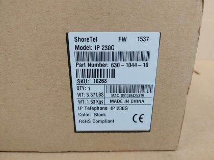 Brand NEW SEALED!Item Specifics: MPN : IP230GUPC : N/AType : Business TelephoneInterface(s) : Ethernet (RJ-45)Brand : ShoreTelModel : IP230GLines : 3Features : Speaker Phone - 4