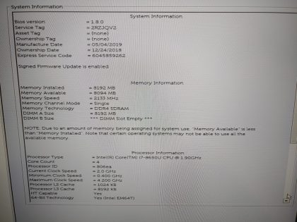 we have added actual images to this listing of the Dell Latitude you would receive. **NO POWER ADAPTER / NO SSD or HDD/ NO OS/ NO BATTERY INSTALLED**Item Specifics: MPN : Latitude 7490UPC : N/AType : LaptopBrand : DellProduct Line : LatitudeModel : Latitude 7490Operating System : N/AScreen Size : 14-inch FHDProcessor Type : Intel Core i7-8650U 8th GenProcessor Speed : 1.90GHzGraphics Processing Type : Intel(R) Kabylake GraphicsMemory : 8GBHard Drive Capacity : N/A - 4
