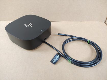 Good Condition! Tested and working! **NO POWER ADAPTER INCLUDED**Item Specifics: MPN : 5TW10UT#ABAUPC : N/ACompatible Brand : HPCompatible Product Line : UniversalCompatible Model : UniversalPorts/Interfaces : Audio Out/Display Port/ Ethernet/ HDMI/ USB-CBrand : HPModel : 5TW10UT#ABAType : Laptop Docking Station - 1