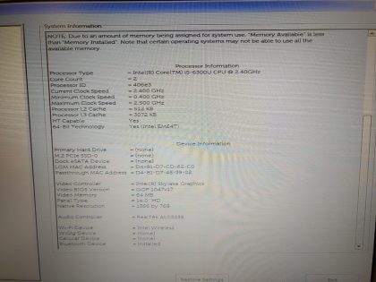**NO POWER ADAPTER / NO BATTERY INSTALLED/ NO SSD **  Tested and Working as it should. Boots to the BIOs. May have a few minor cosmetic scratches/scuffs. For your help