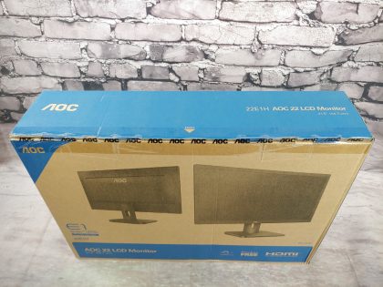 BRAND NEW SEALED!Item Specifics: MPN : 22E1HUPC : 685417719488Screen Size : 21.5-inchAspect Ratio : 16:9Brand : AOCModel : 22E1HDisplay Type : LCDMax. Resolution : 1920x1080Contrast Ratio : 1000:1Type : MonitorResponse Time : 2 msVideo Inputs : HDMI StandardFeatures : Flat Screen - 7