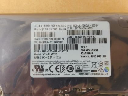 Brand NEW Sealed! Item Specifics: MPN : MZ-PLK3T20UPC : N/AForm Factor : Low-Profile PCIe Gen 3Brand : OracleModel : MZ-PLK3T20Storage Capacity : 3.2 TBInterface : PCI Express 3.0 (x8)Type : Enterprise Drive - 3