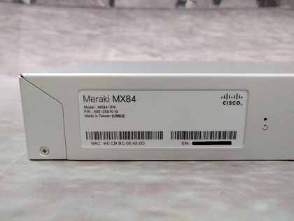 **UNCLAIMED** Good Condition! Tested and Pulled from a working environment! May have minor scratches/scuffs from normal use. **POWERCORD INCLUDED**  ((XL4T))Item Specifics: MPN : MX84-HWUPC : N/AType : FirewallForm Factor : Rack-MountableBrand : CISCO MerakiModel : MX84-HW - 7