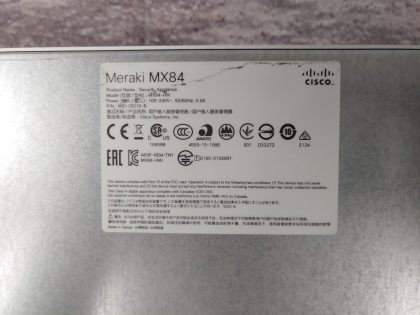 **UNCLAIMED** Good Condition! Tested and Pulled from a working environment! May have minor scratches/scuffs from normal use. **POWERCORD INCLUDED**  ((XL4T))Item Specifics: MPN : MX84-HWUPC : N/AType : FirewallForm Factor : Rack-MountableBrand : CISCO MerakiModel : MX84-HW - 10