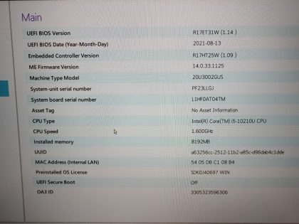 we have added actual images to this listing of the Lenovo ThinkPad you would receive.Item Specifics: MPN : ThinkPad L15UPC : N/AType : LaptopBrand : LenovoProduct Line : ThinkPadModel : ThinkPad L15 Gen 1Operating System : N/AScreen Size : 15.6-inch TouchscreenProcessor Type : Intel Core i5-10210U 10th GenProcessor Speed : 1.60GHzMemory : 8GBHard Drive Capacity : N/A - 4